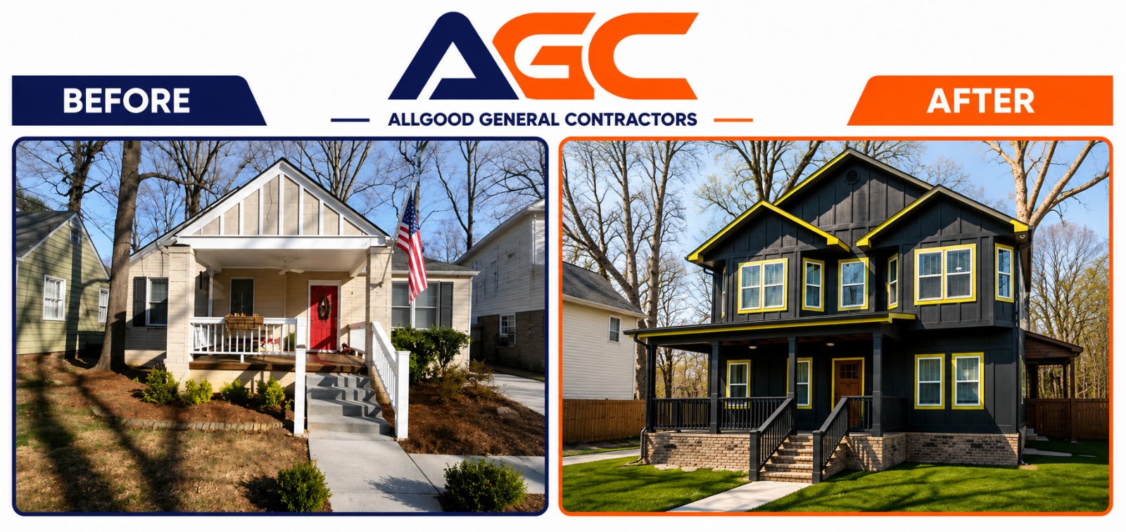 Multi-story construction before & after